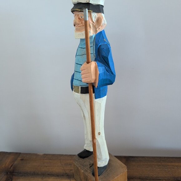 Wooden Hand Carved Old World Sailer  11.5" Tall - Picture 2 of 6
